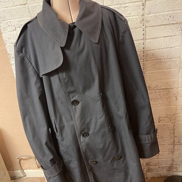 Vintage Men's DPSC Trench Coat By American Apparel Size 42S Black Army